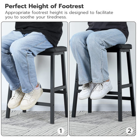 HOOBRO bar stools footrests provide a place to rest feet comfortably