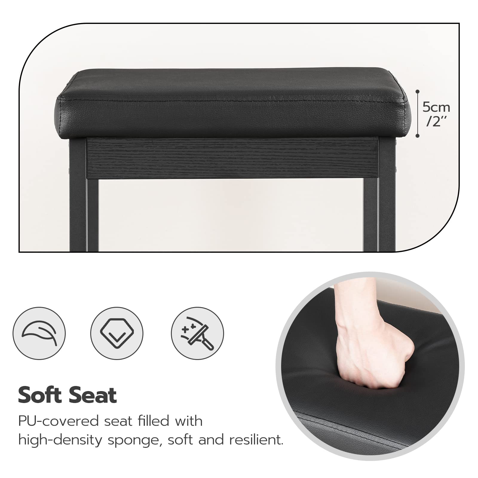 HOOBRO bar stools measure 24.8 inches high for standard counters.