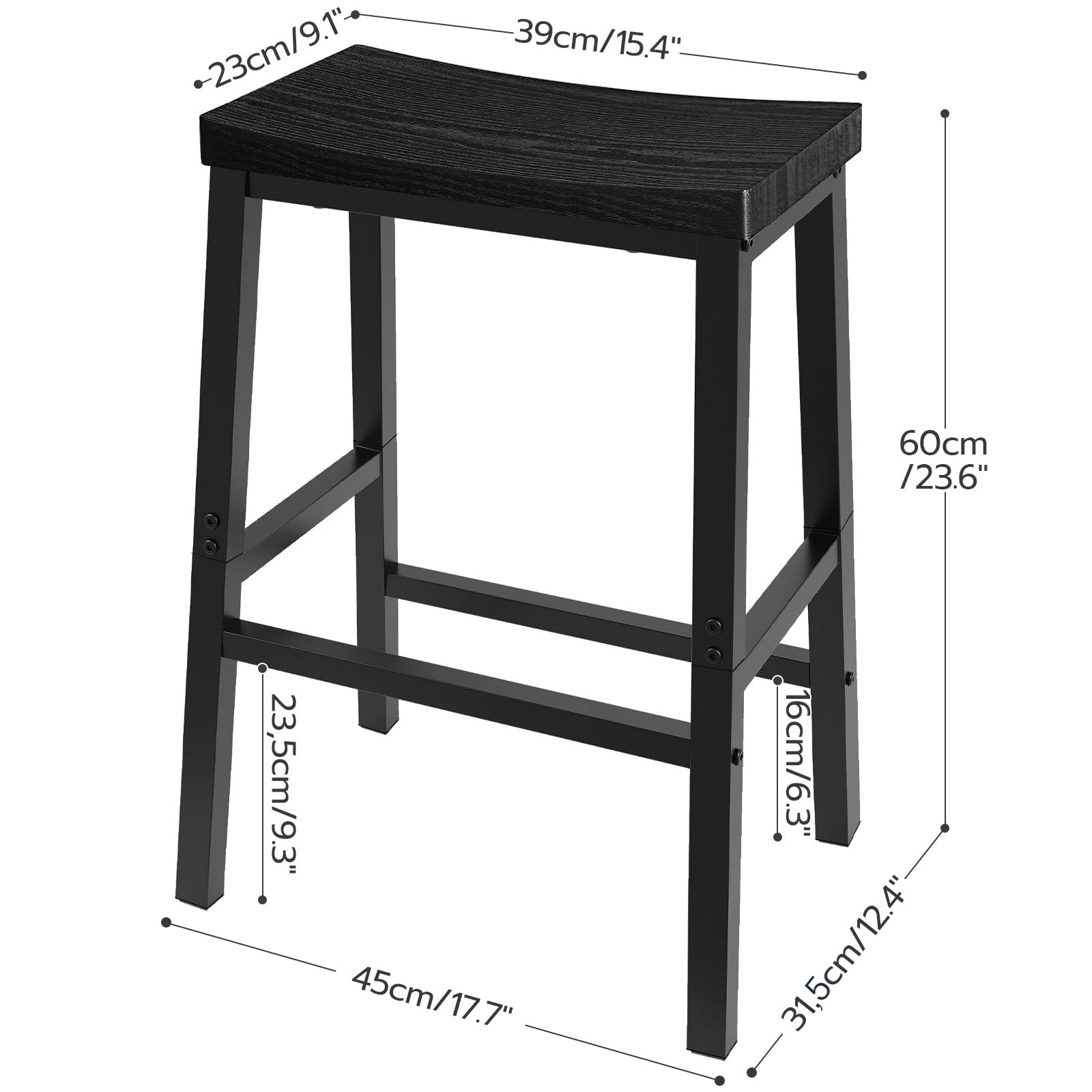 HOOBRO industrial black frame complements modern dining spaces.