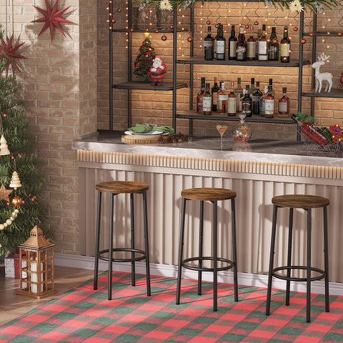 HOOBRO Bar Stools kitchen setup featuring greige top and black frame