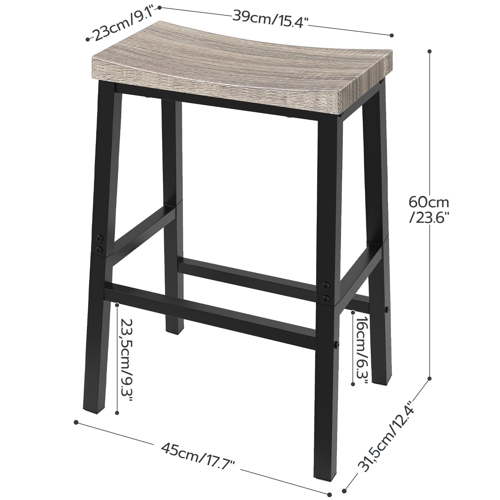 HOOBRO bar stools feature metal footrests for added stability