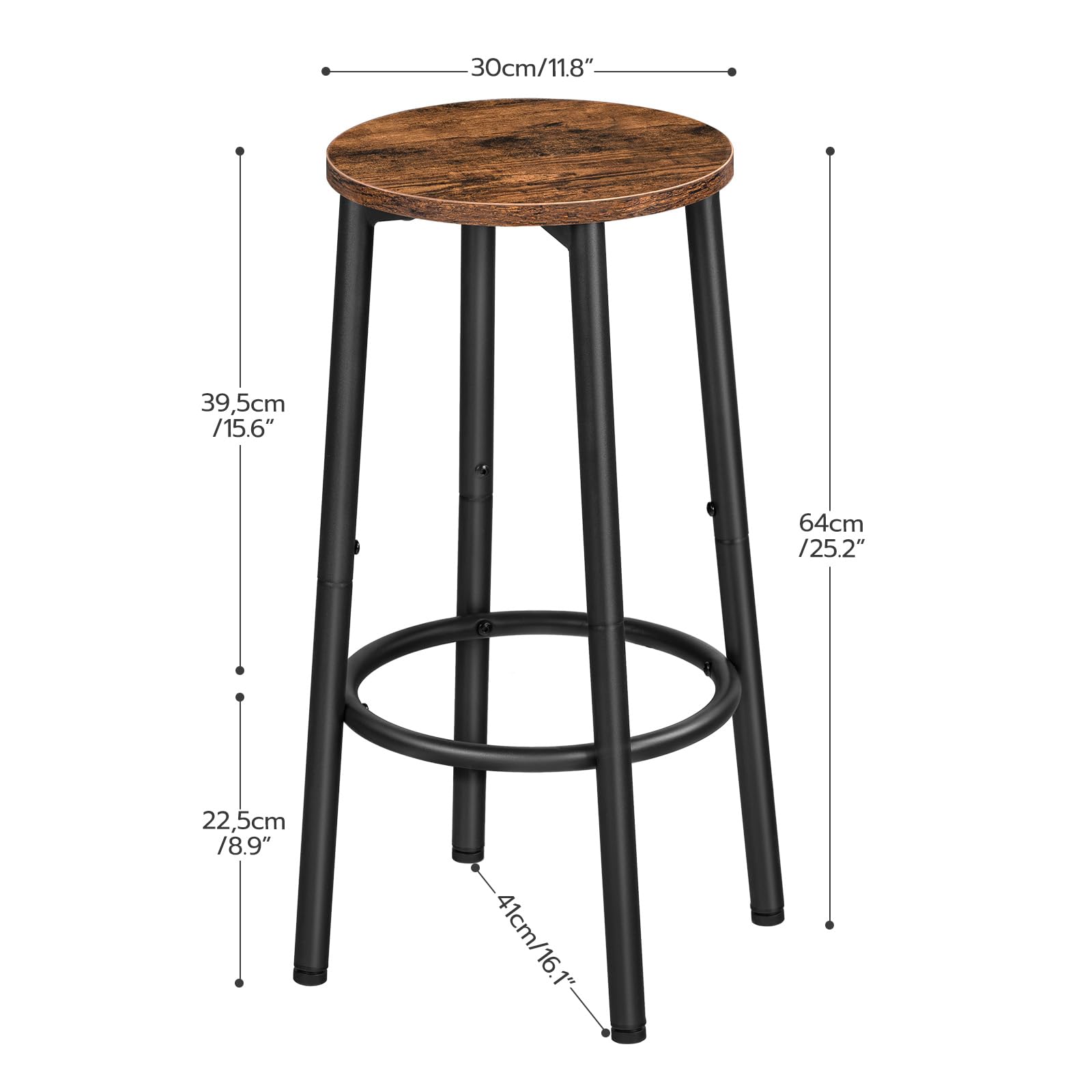 HOOBRO Bar Stools particleboard top close-up highlights smooth surface and easy cleaning