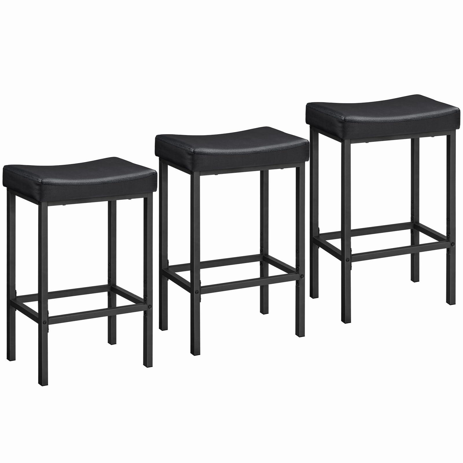 HOOBRO bar stool saddle seat with black metal frame for kitchen seating