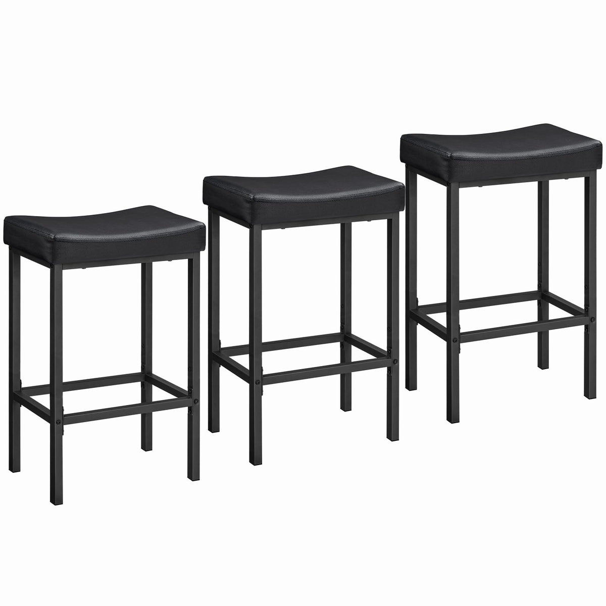 HOOBRO bar stool saddle seat with black metal frame for kitchen seating
