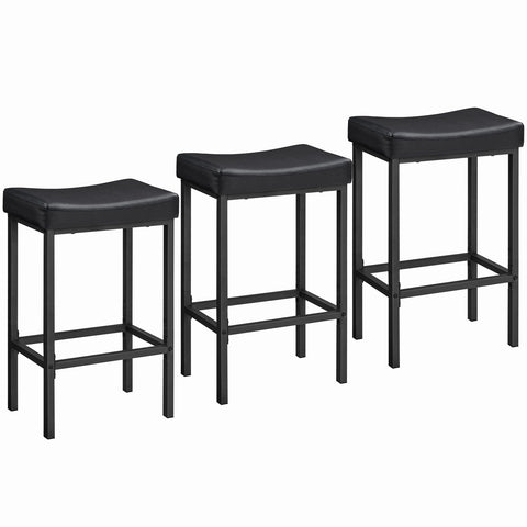 HOOBRO bar stool saddle seat with black metal frame for kitchen seating