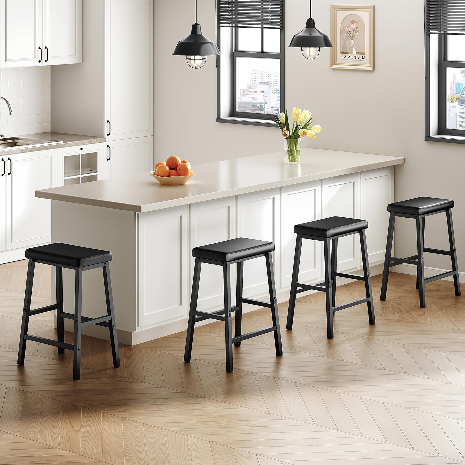 HOOBRO bar stools stable-design reduces wobble on uneven floors