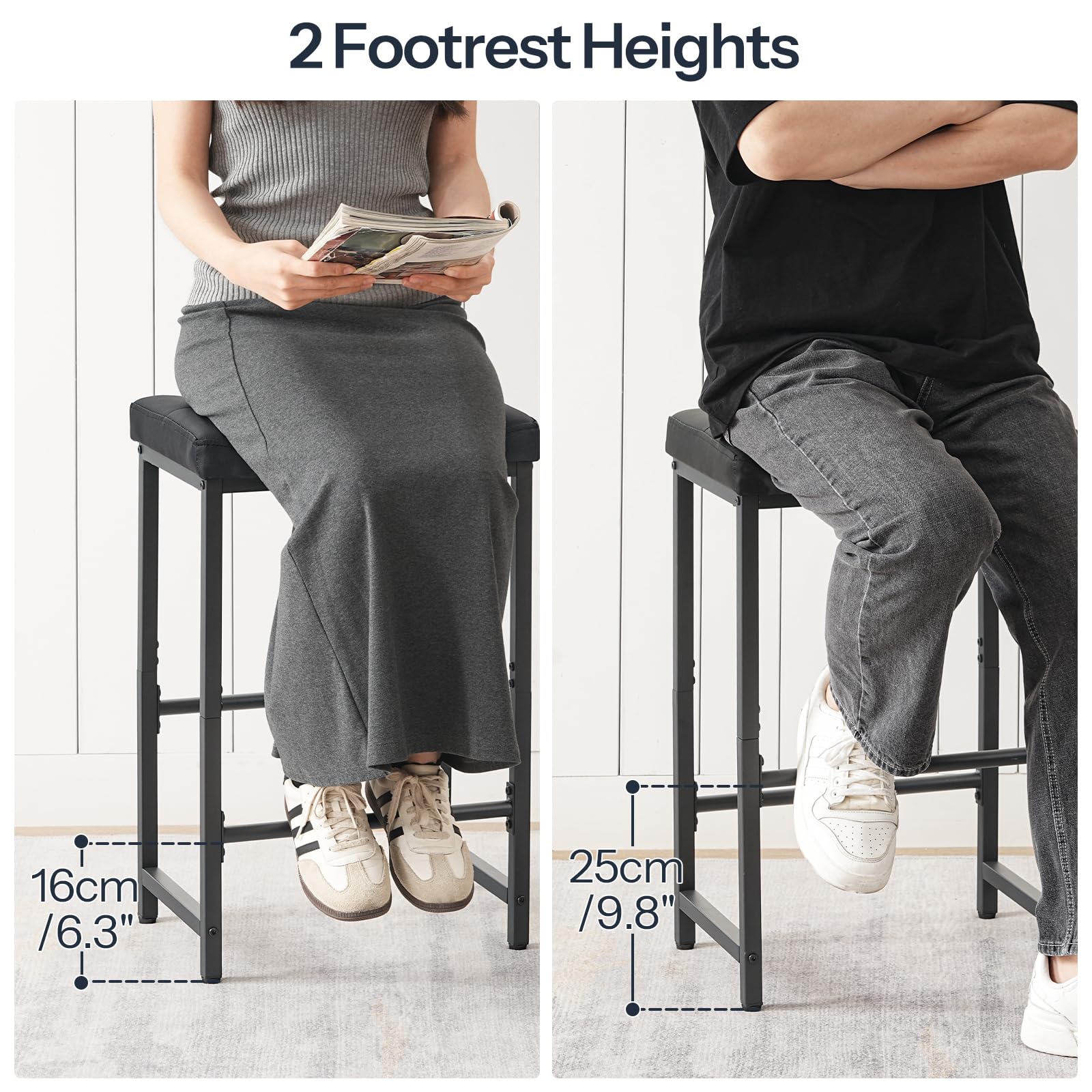 HOOBRO bar stools sturdy construction with metal frame for lasting use