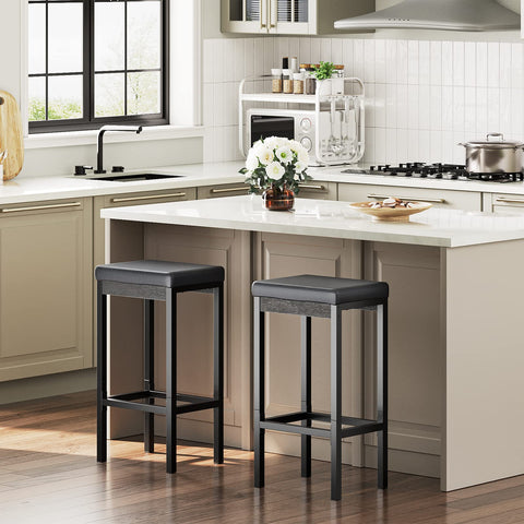 HOOBRO bar stools’ sturdy metal frame provides reliable kitchen seating.