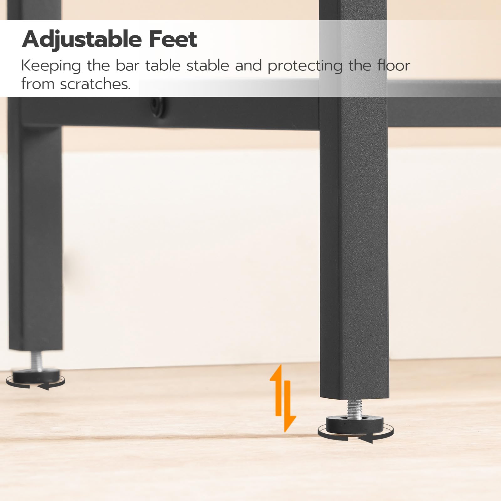 HOOBRO bar table with easy assembly instructions, quick setup.