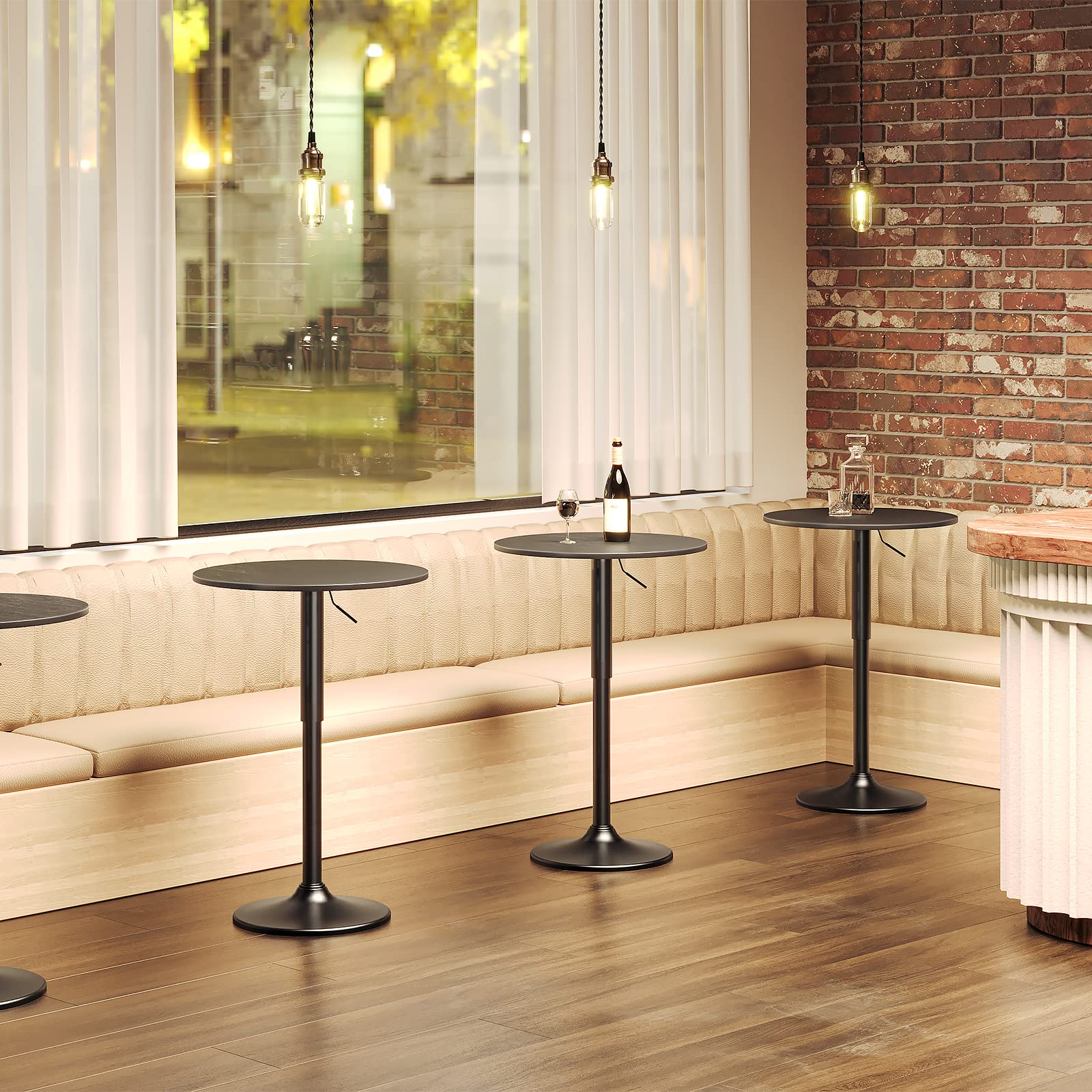 HOOBRO bar table particleboard top with smooth, durable surface for daily use.