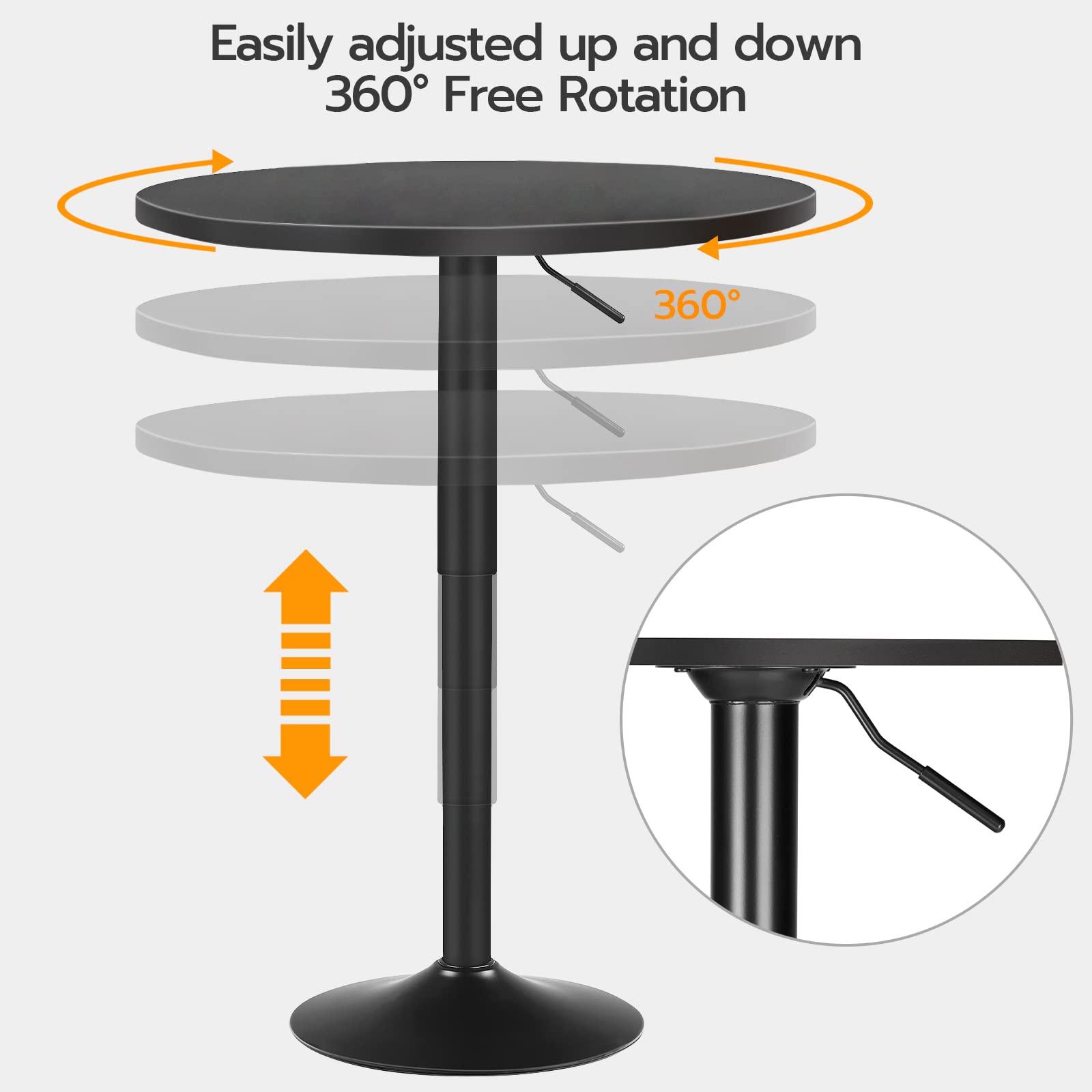 HOOBRO bar table rounded edges reduce risk of injury during seating.