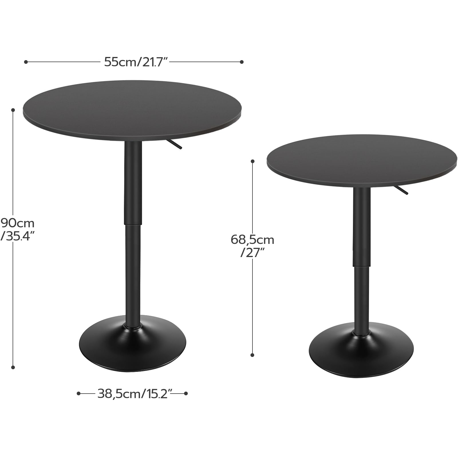 HOOBRO bar table sturdy iron base provides stable support.