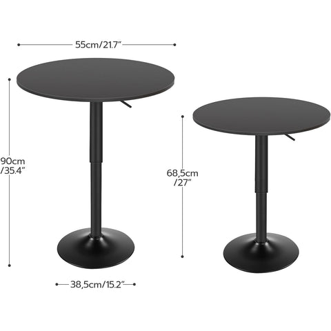 HOOBRO bar table sturdy iron base provides stable support.