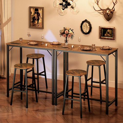 HOOBRO bar table with charging station, side view, ideal for entryway organization.
