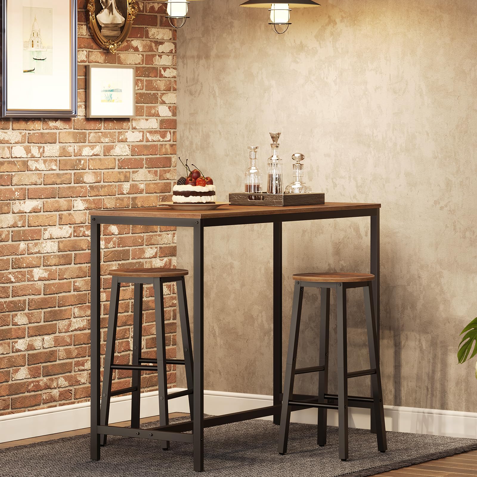 HOOBRO counter-height barstools, 24.8 inches, fit under counters for space-saving seating