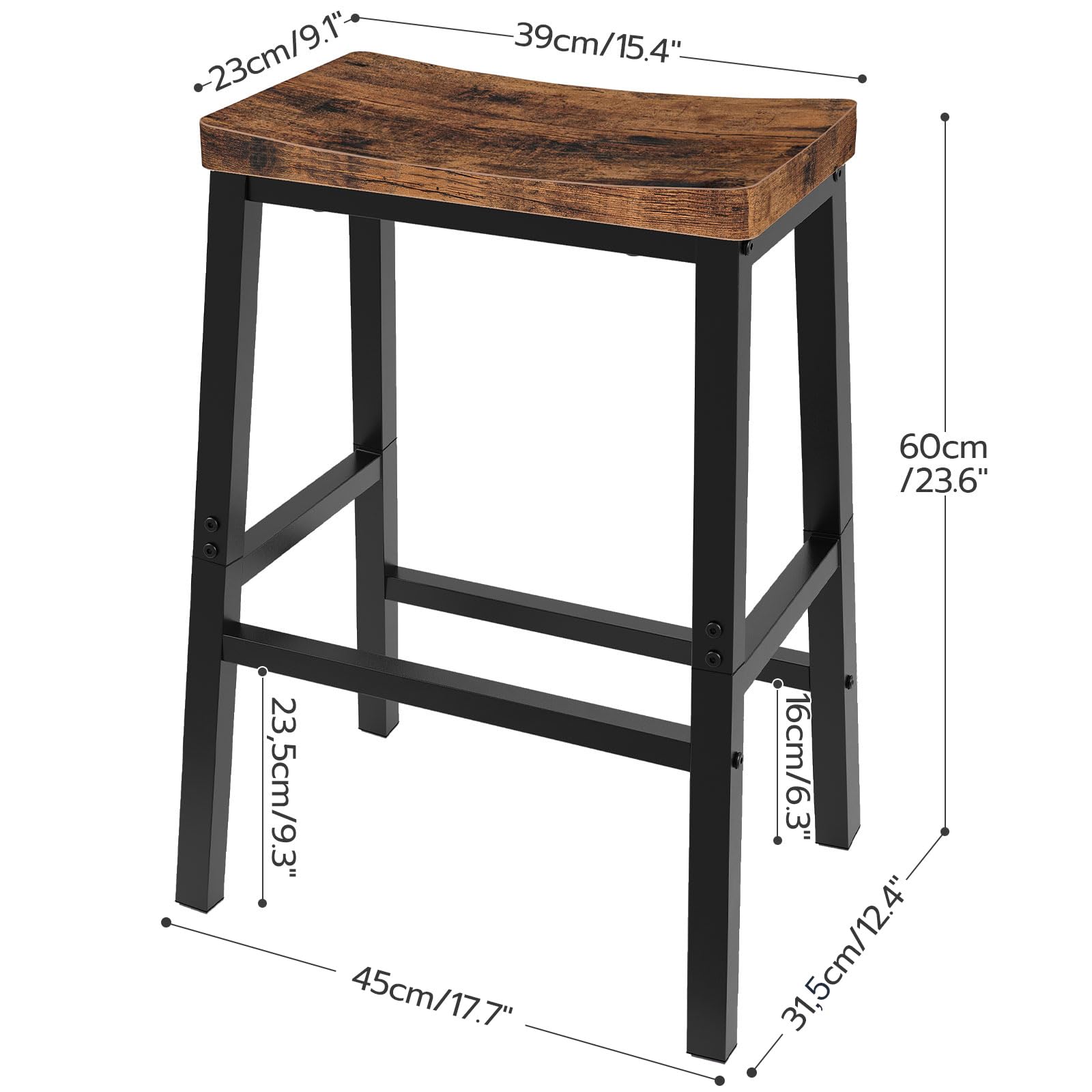 HOOBRO rustic brown and black finish adds warm character.