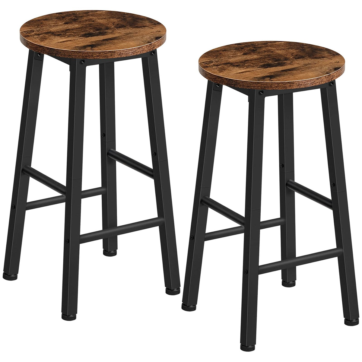 HOOBRO barstools set of 2 in rustic brown and black for stylish dining at counter height
