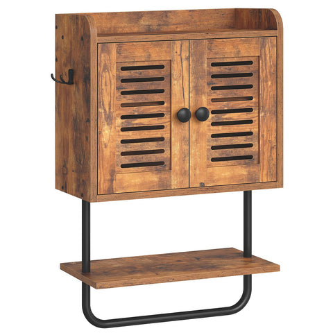 HOOBRO bathroom wall cabinet with double doors provides organized storage in tight spaces