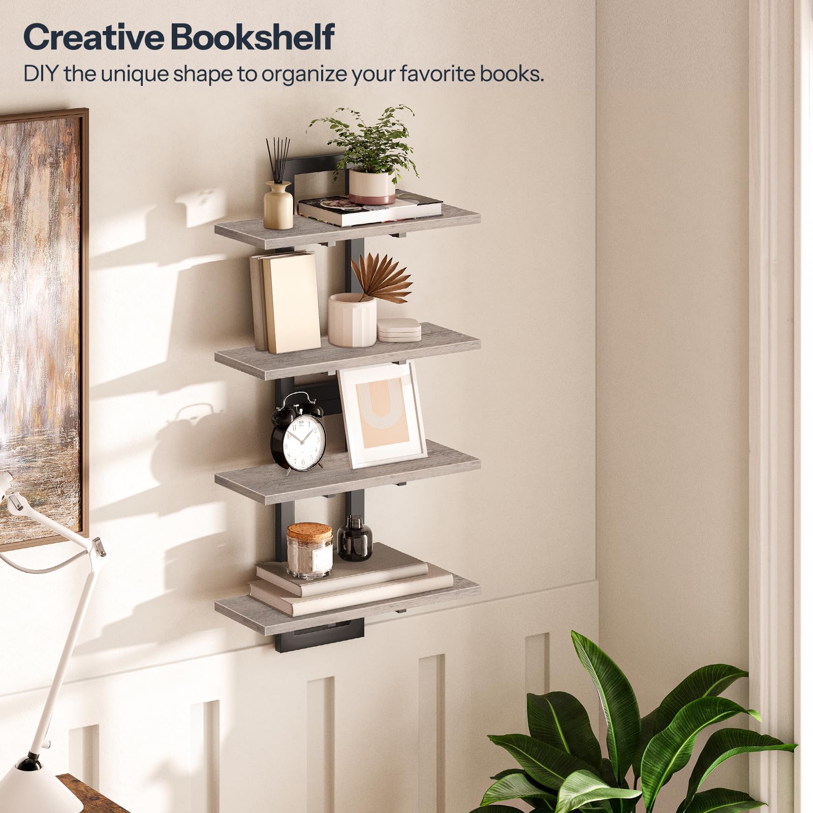 HOOBRO bedroom wall shelves display decor while keeping essentials within reach.