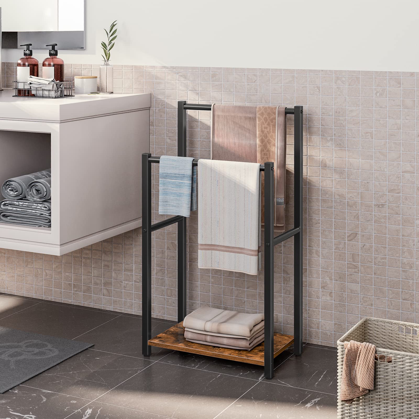 HOOBRO BF02LB01 rustic brown and black finish adds rustic charm to spaces.