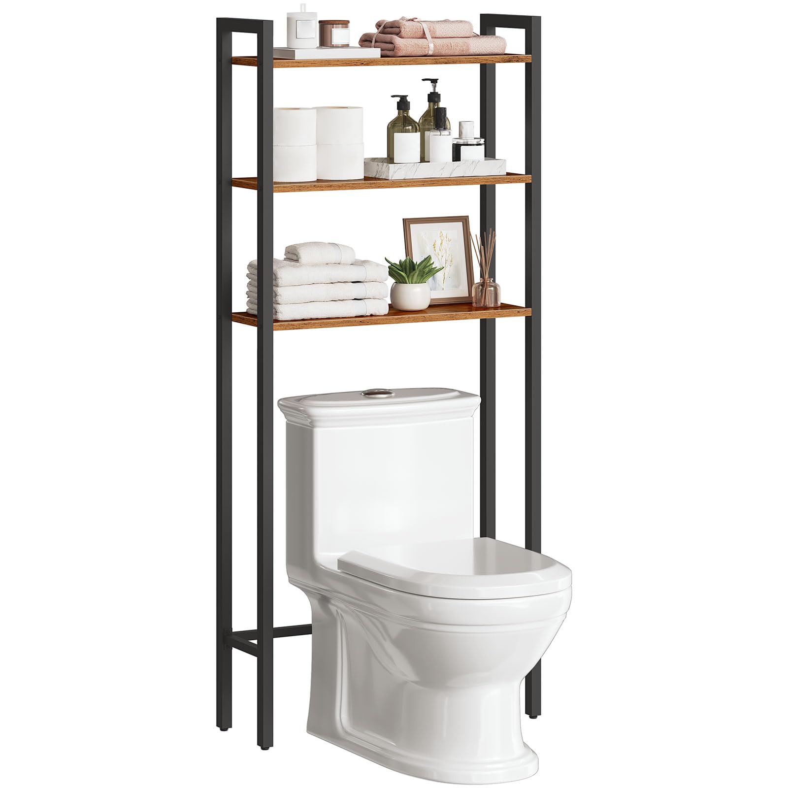 HOOBRO BF41TS01 front view of space-saving over-the-toilet organizer for towels and essentials