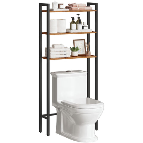 HOOBRO BF41TS01 front view of space-saving over-the-toilet organizer for towels and essentials