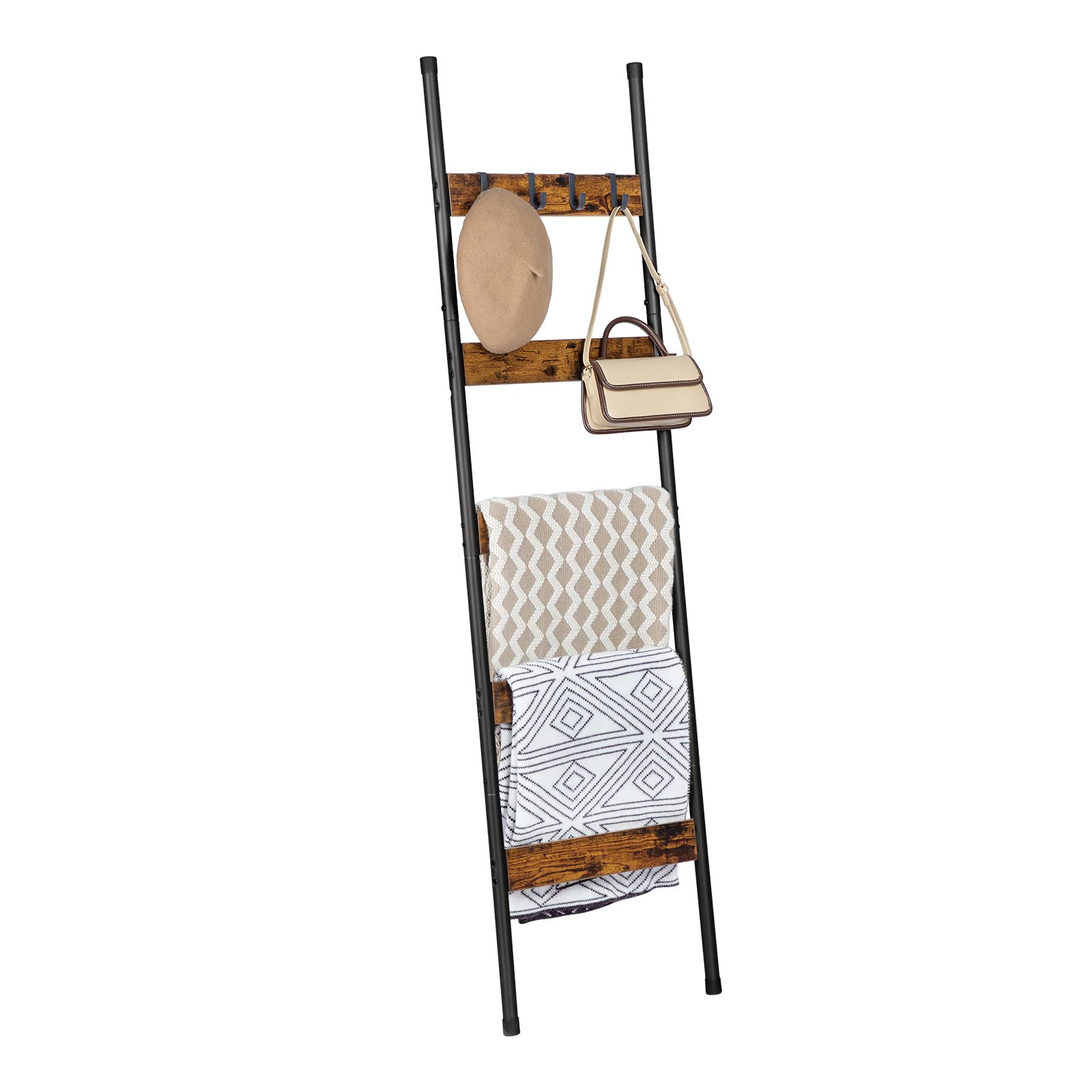 HOOBRO Blanket Ladder easy assembly with numbered parts and tools.