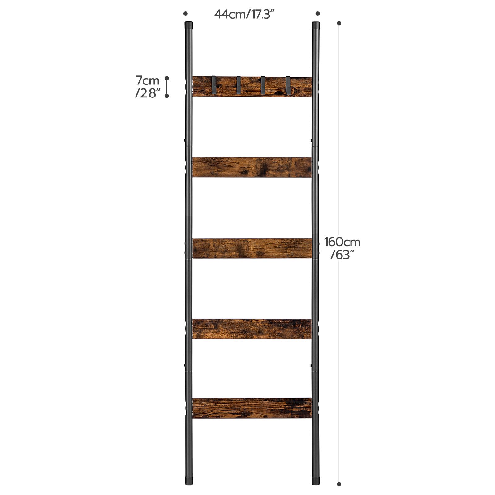 HOOBRO Blanket Ladder sturdy metal frame blends durability with industrial aesthetics.