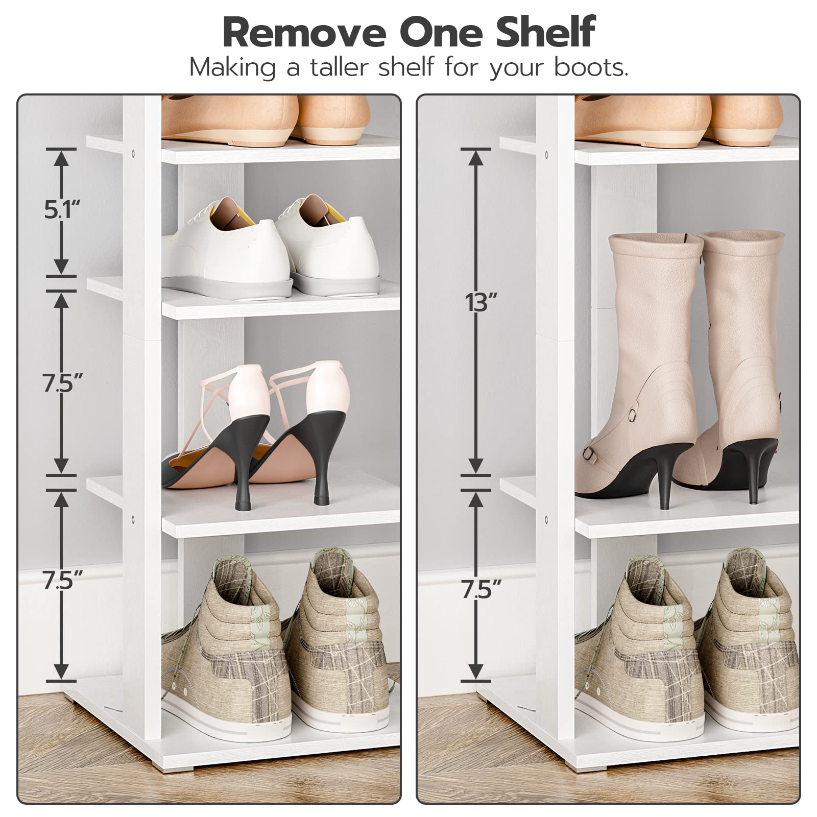 HOOBRO bottom base provides stability for long-term shoe storage.