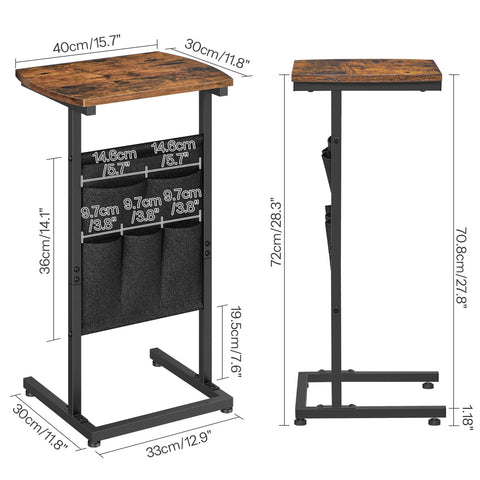 HOOBRO end table supports up to 30 lb of items