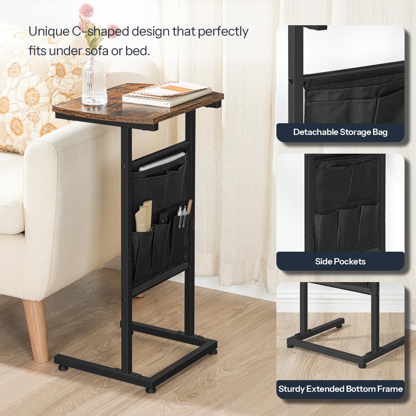 HOOBRO end table quick and easy assembly