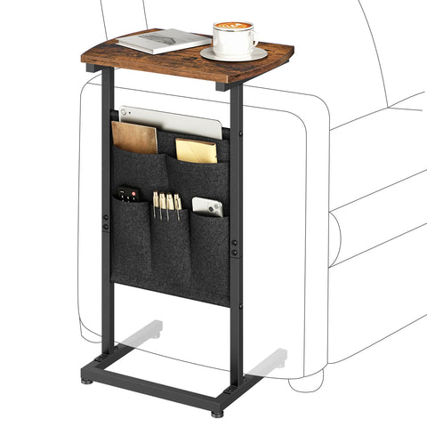 HOOBRO C-shaped end table under sofa for convenient item access
