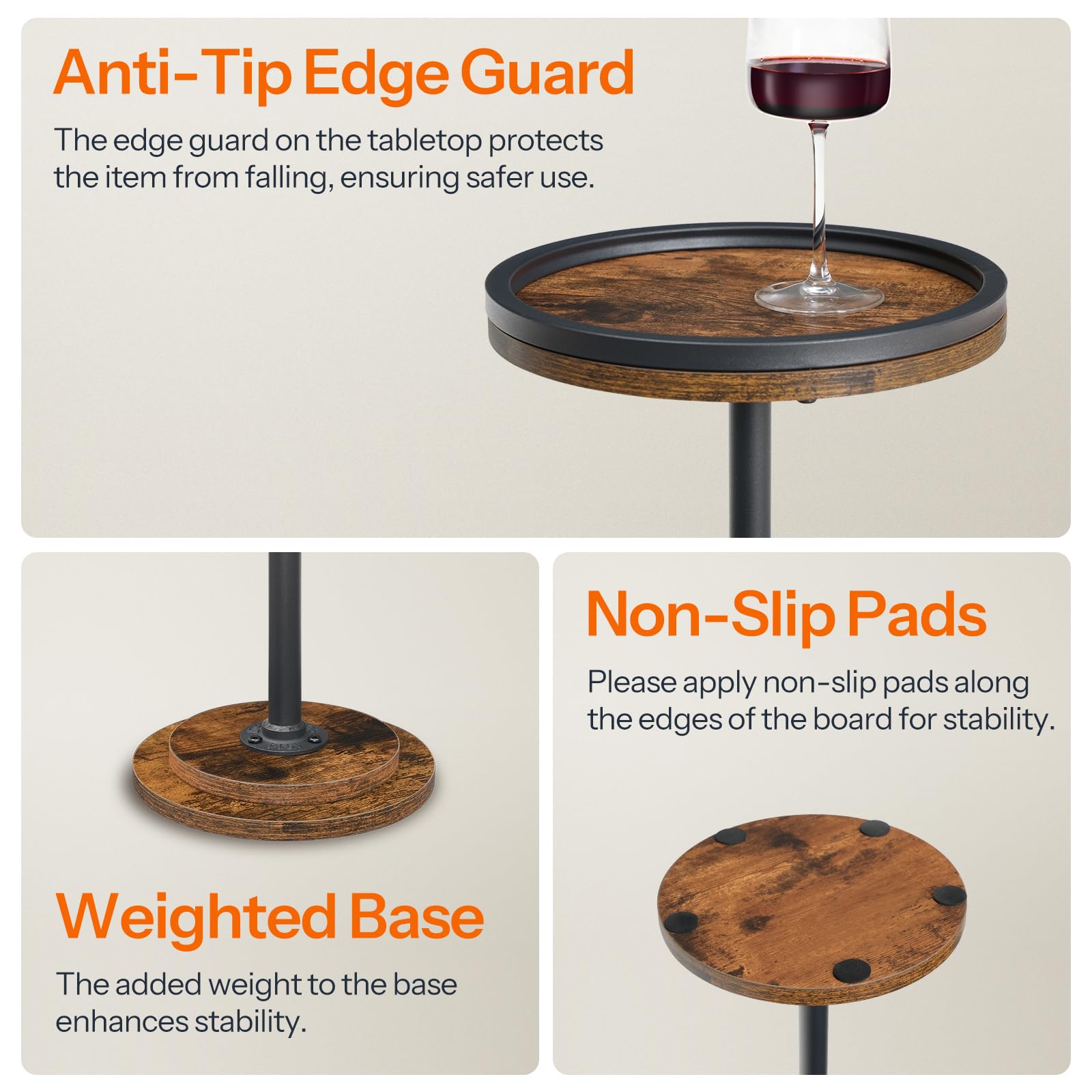 HOOBRO coffee cocktail table beside sofa for easy service