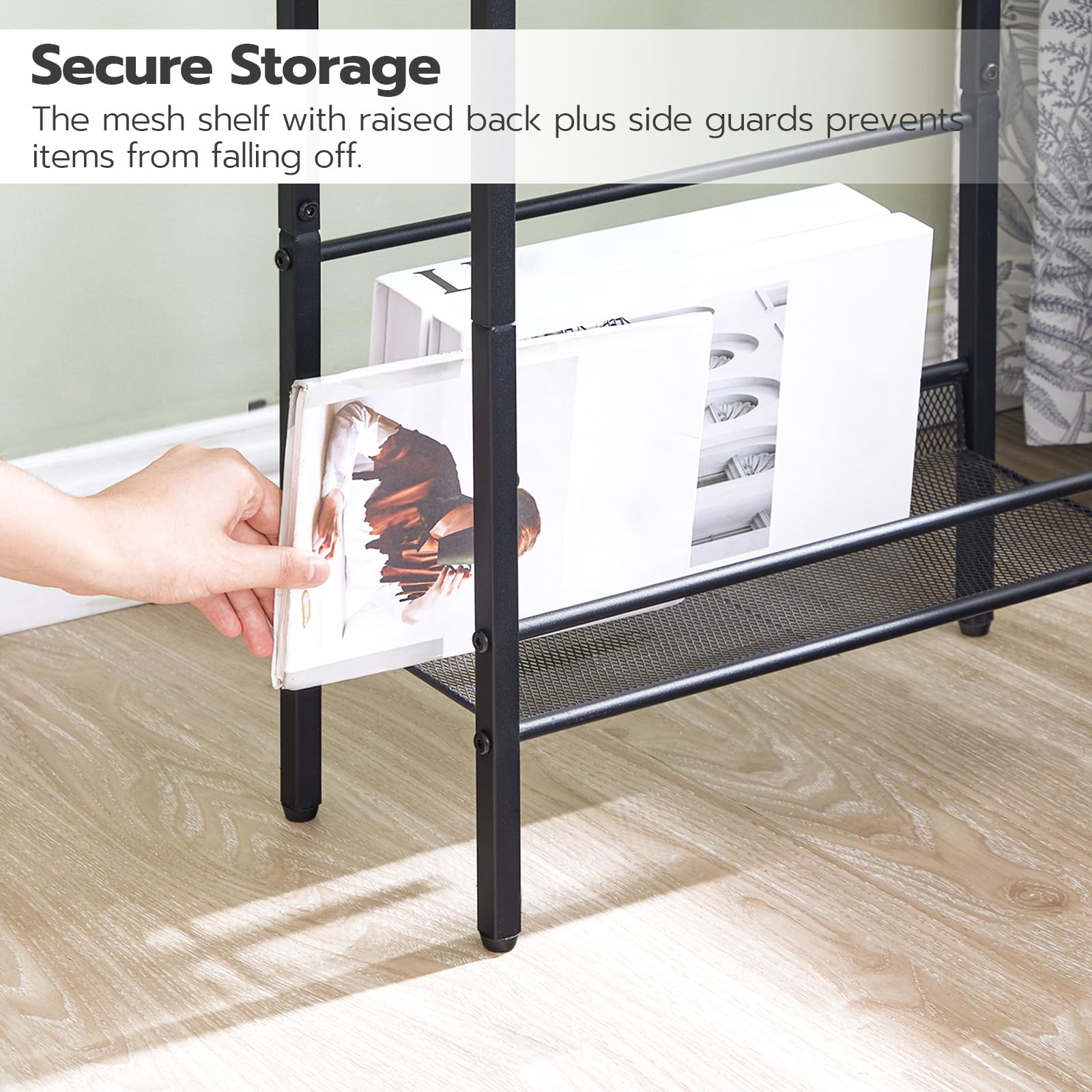 HOOBRO compact end table with small footprint fits in narrow spaces.