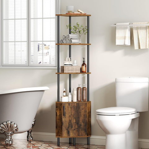 HOOBRO diamond-panel corner cabinet blends rugged style with space efficiency.