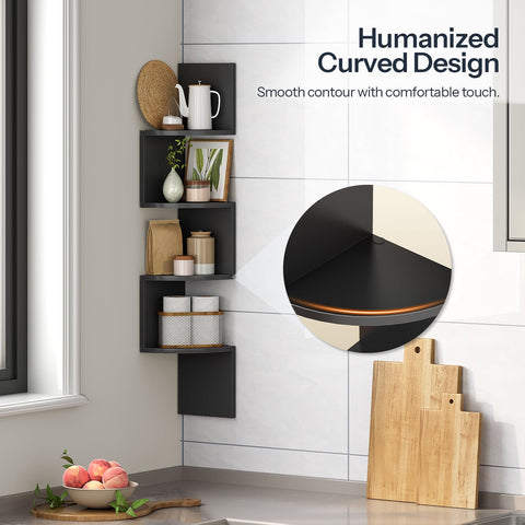 HOOBRO corner shelf home office workspace for compact storage.