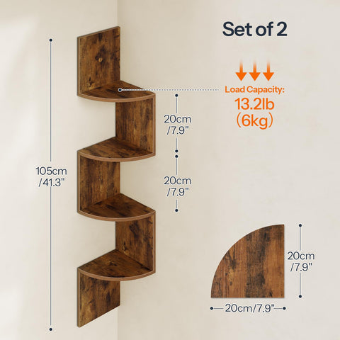HOOBRO corner shelf living room setup maximizes wall storage and style