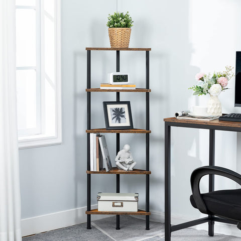 HOOBRO corner shelf stand small-space organization for living rooms.