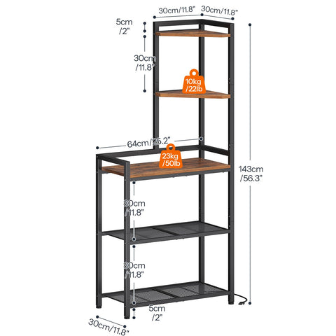 HOOBRO 56.3-inch tall stand offers adjustable lower shelves for varied items.