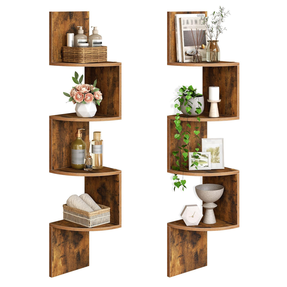 HOOBRO corner shelf wall-mounted set of 2 for versatile wall display