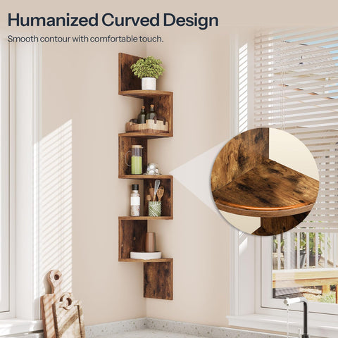 HOOBRO corner wall shelves maximize small-space storage while showing decor.