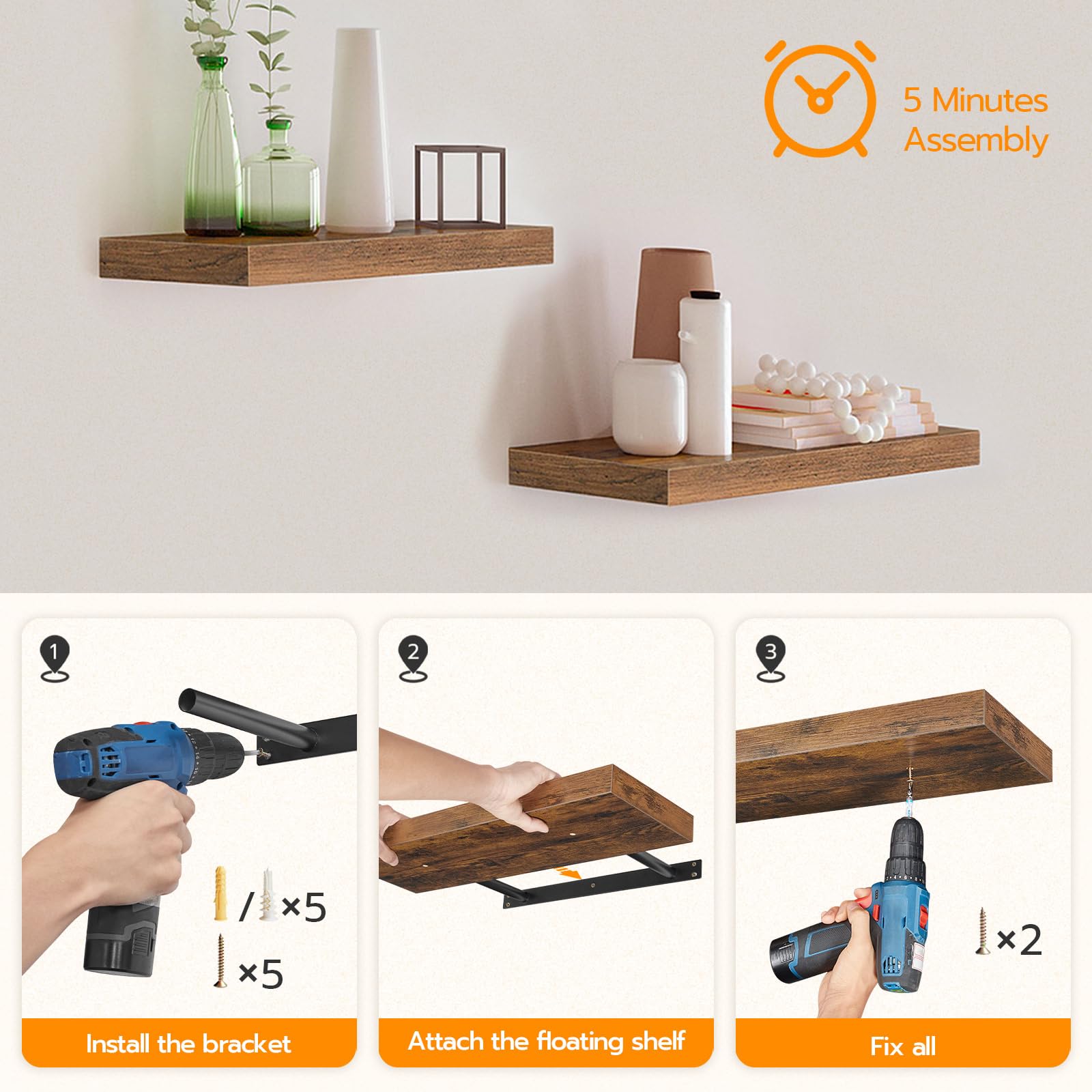 HOOBRO DIY arrangement options for flexible wall layouts
