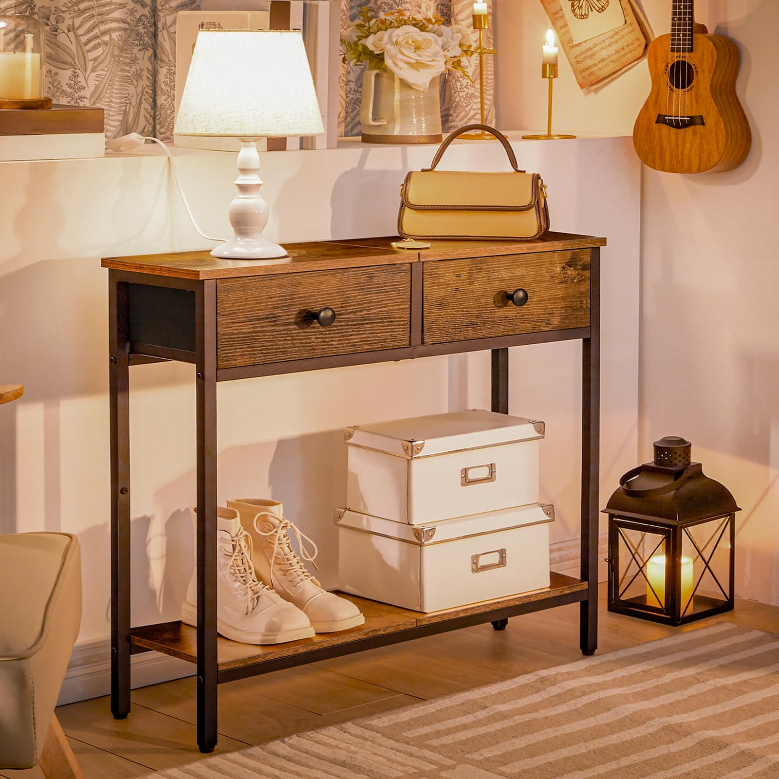 HOOBRO fabric drawers keep seasonal items dust-free and organized.