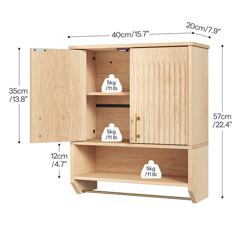 HOOBRO enclosed storage with open shelf keeps essentials organized.