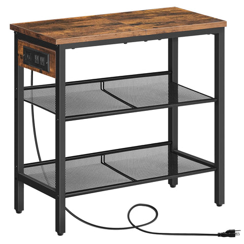 HOOBRO End Table with 3-tier narrow design for compact spaces and easy storage.