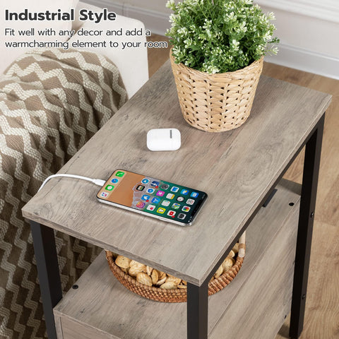 HOOBRO end table cable management solution keeps cords hidden and organized