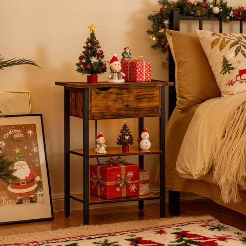 HOOBRO end table with concealed storage under flip lid keeps clutter out of sight.