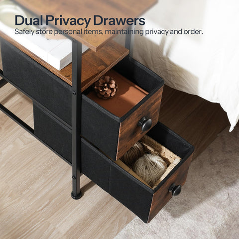 HOOBRO end table built with durable particleboard and metal frame.