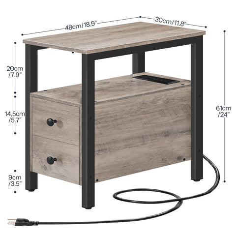 HOOBRO end table used daily for remotes, chargers, and small devices