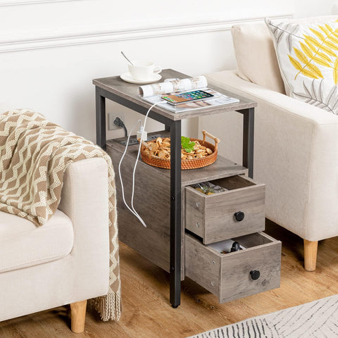 HOOBRO end table living room setup demonstrates versatile use as side table